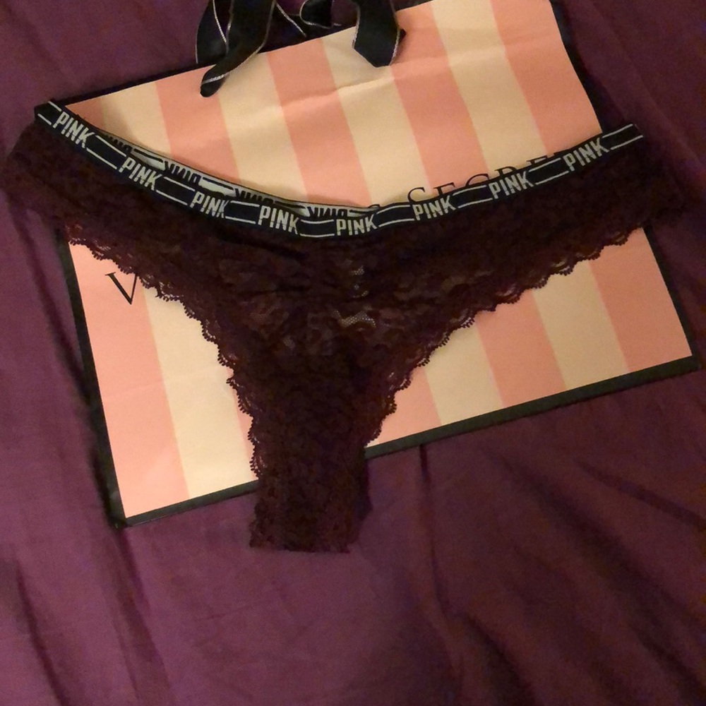 Pink lace thong